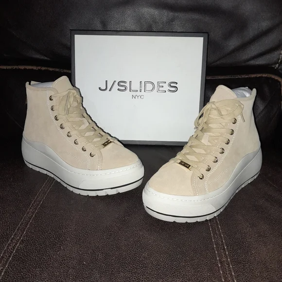 J Slides Shoes Jslides Gracie Sand Suede Womens Size 8m Poshmark